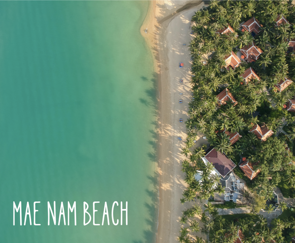 Arial shot of Maenam Beach, Koh Samui