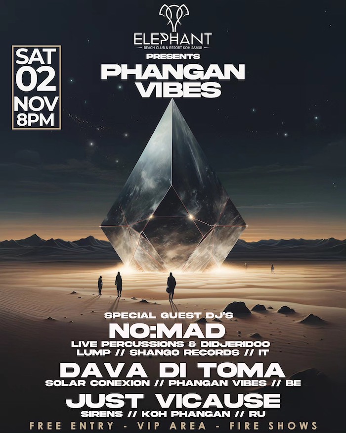 Phangan Vibes Night at Elephant Beach Club Chaweng, Koh Samui November 2nd 2024