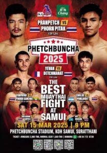Muay Thai Fight Night at Phetchbuncha Samui Stadium March 15 2025