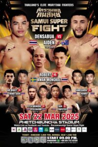 Muay Thai Fight Night at Phetchbuncha Samui Stadium March 22 2025