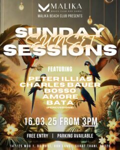 Sunday Sunset Sessions at Malika Beach Club Koh Samui March 16 2025