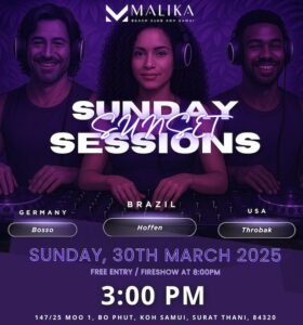 Sunday Sunset Sessions at Malika Beach Club March 30 2025