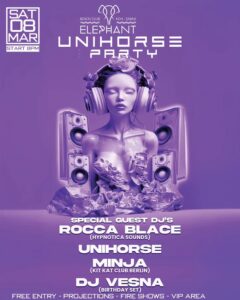 Unihorse Party at Elephant Beach Club March 8th 2025